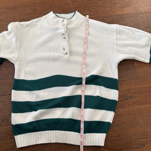 Vintage Striped Mockneck Button Up Sweater - Picture 11 of 12